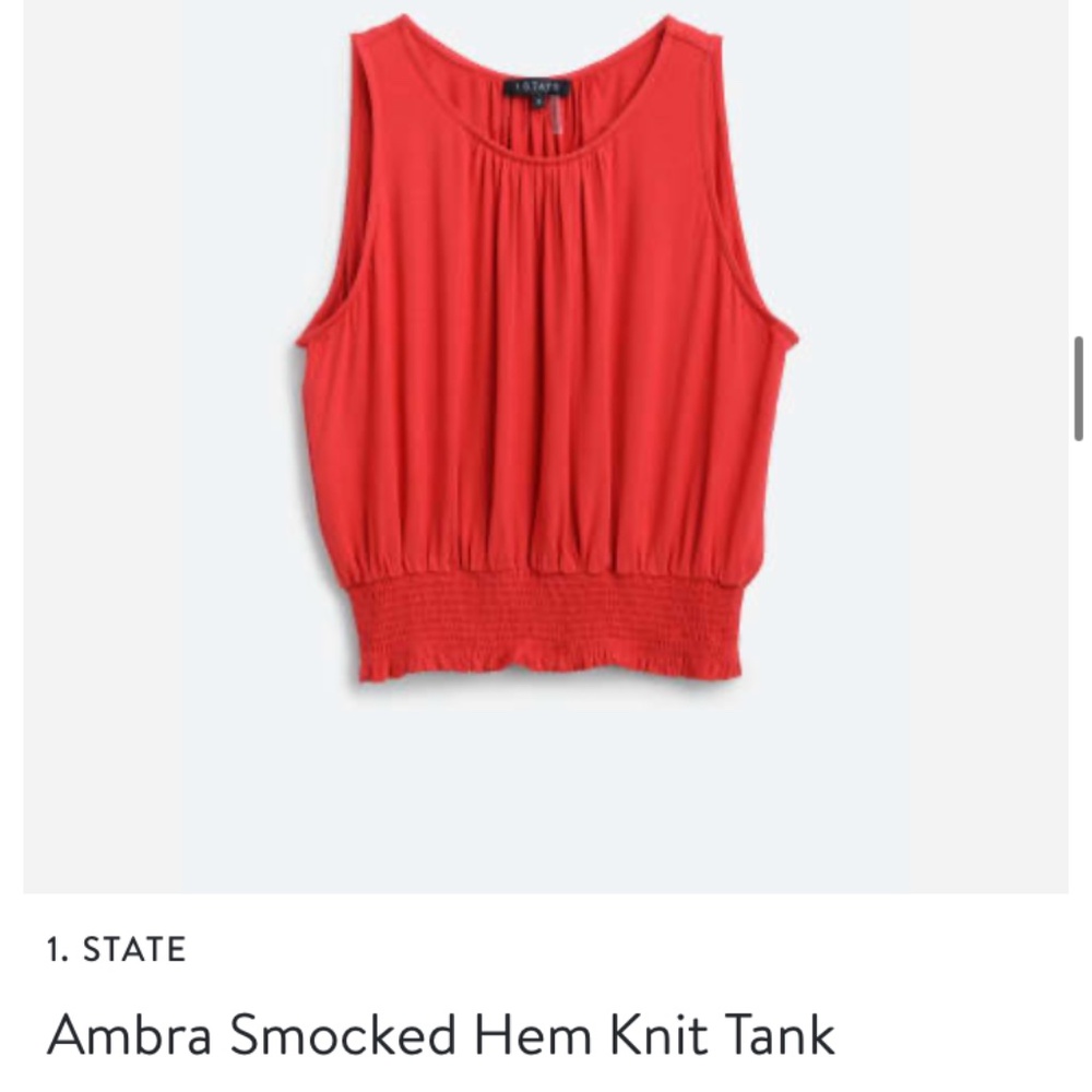 1 State Ambra Smocked Hem Knit Tank